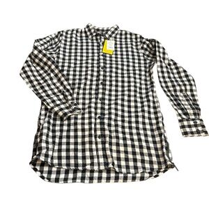 NWT Black White Flannel 100 percent cotton Size Small side zipper casual classic